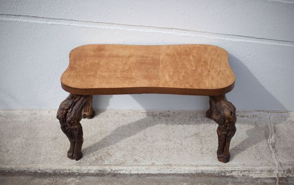 Table basse bois et pieds de vigne