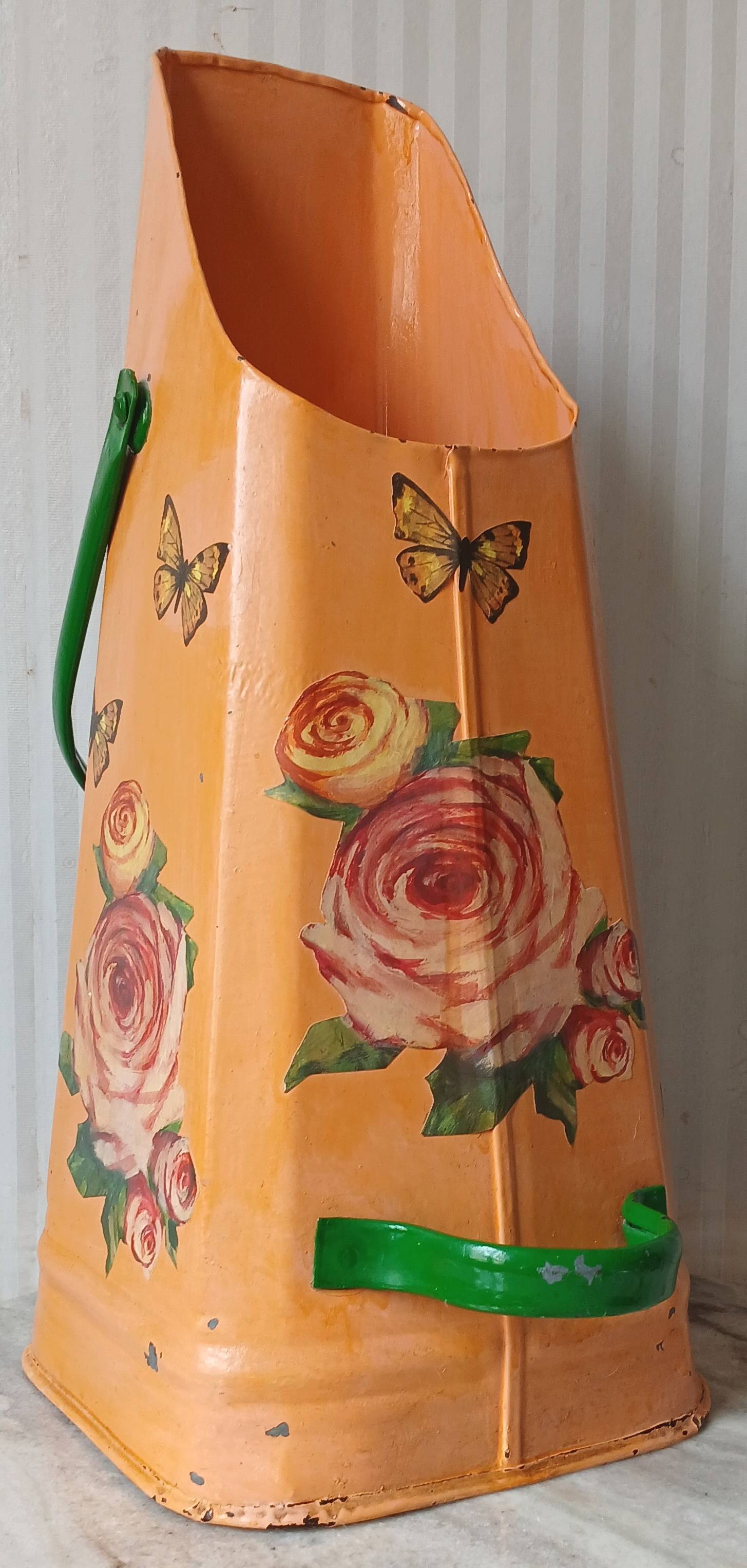 Painted zinc coal bucket