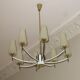 Italian brass and art glass chandelier, 1970s