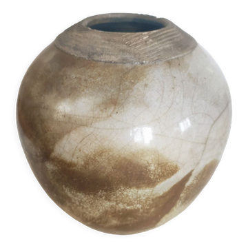 Signed Raku vase