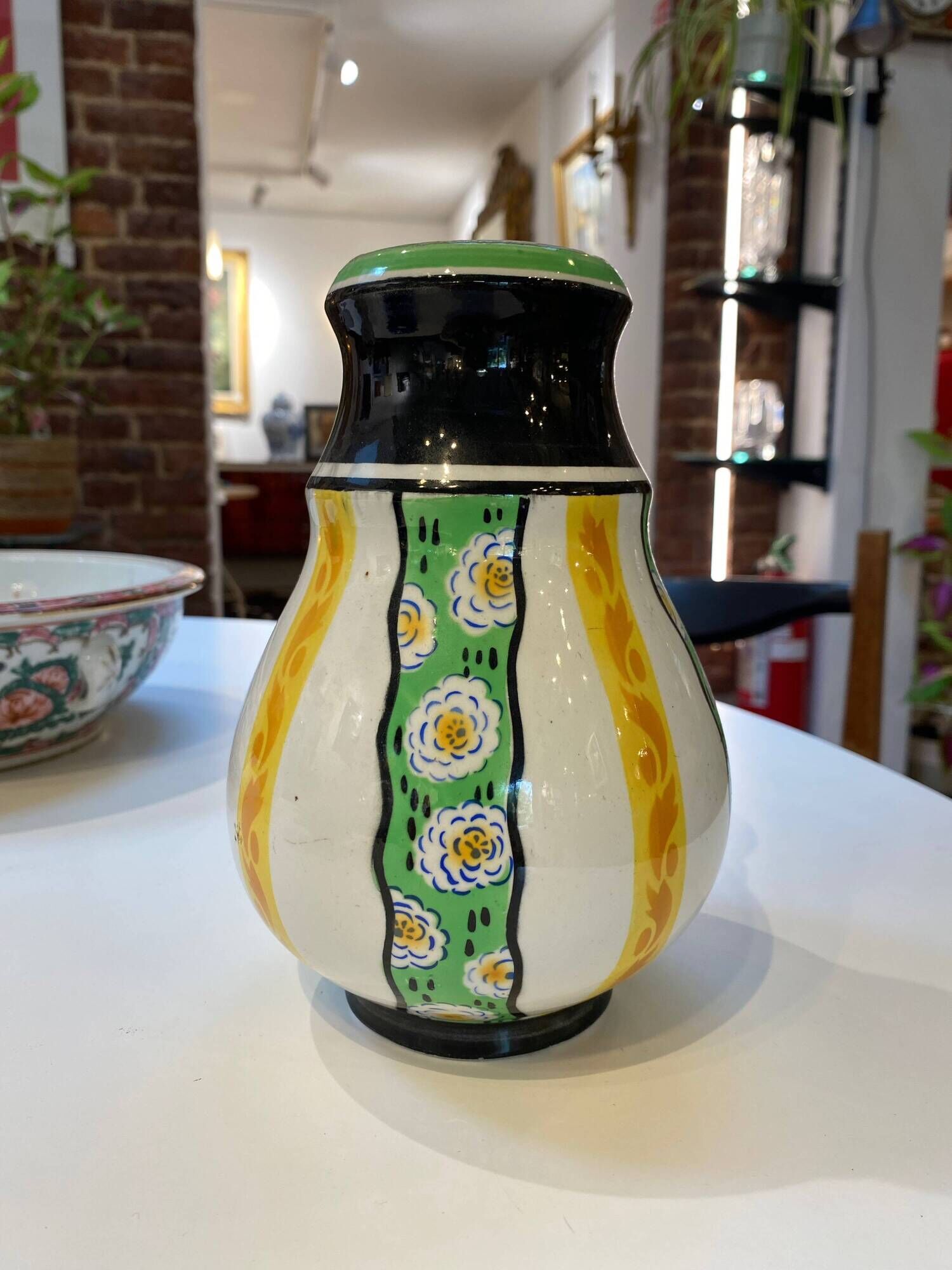 Art Deco vase in glazed earthenware