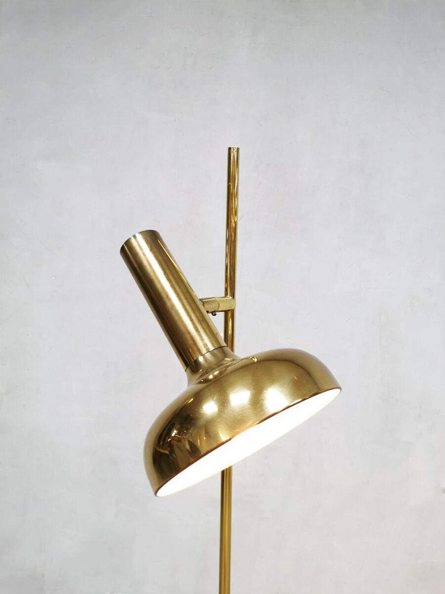 Vintage design brass floor lamp spot vloerlamp Mad men style