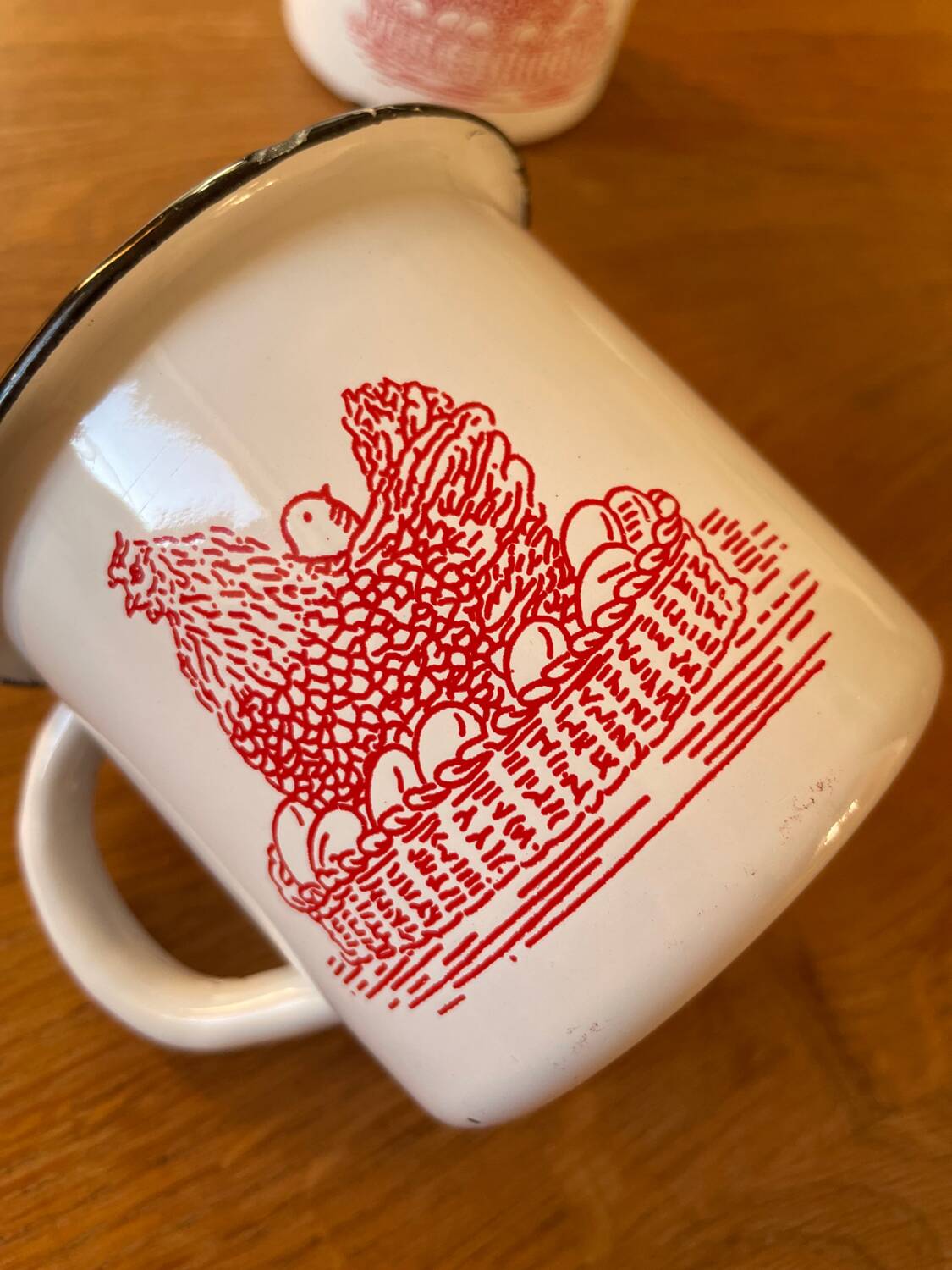 Duo of Geneviève Lethu enameled cups