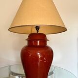 Red ceramic table lamp