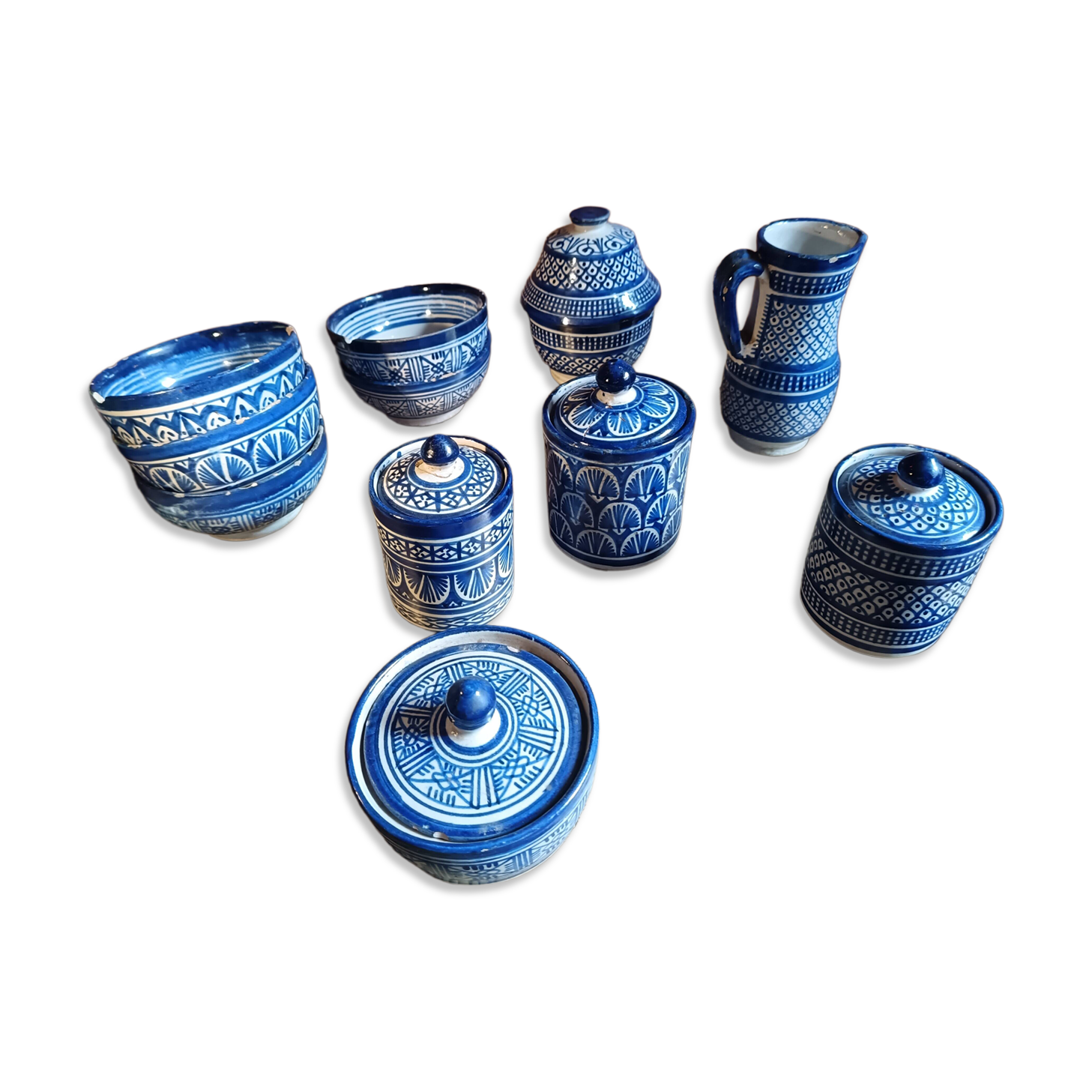 Lot 11 Moroccan pottery butter pot from the 1940s signed Serghini.