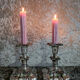Pair of silver metal candle holders