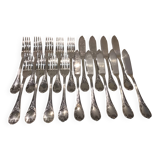 9 couverts à poisson 18p métal argenté orfèvre Christofle Marly