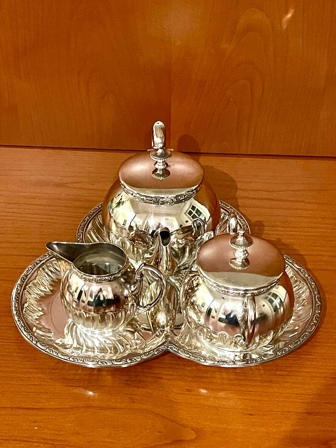 WMF tea set, silver-plated metal, 4 pieces