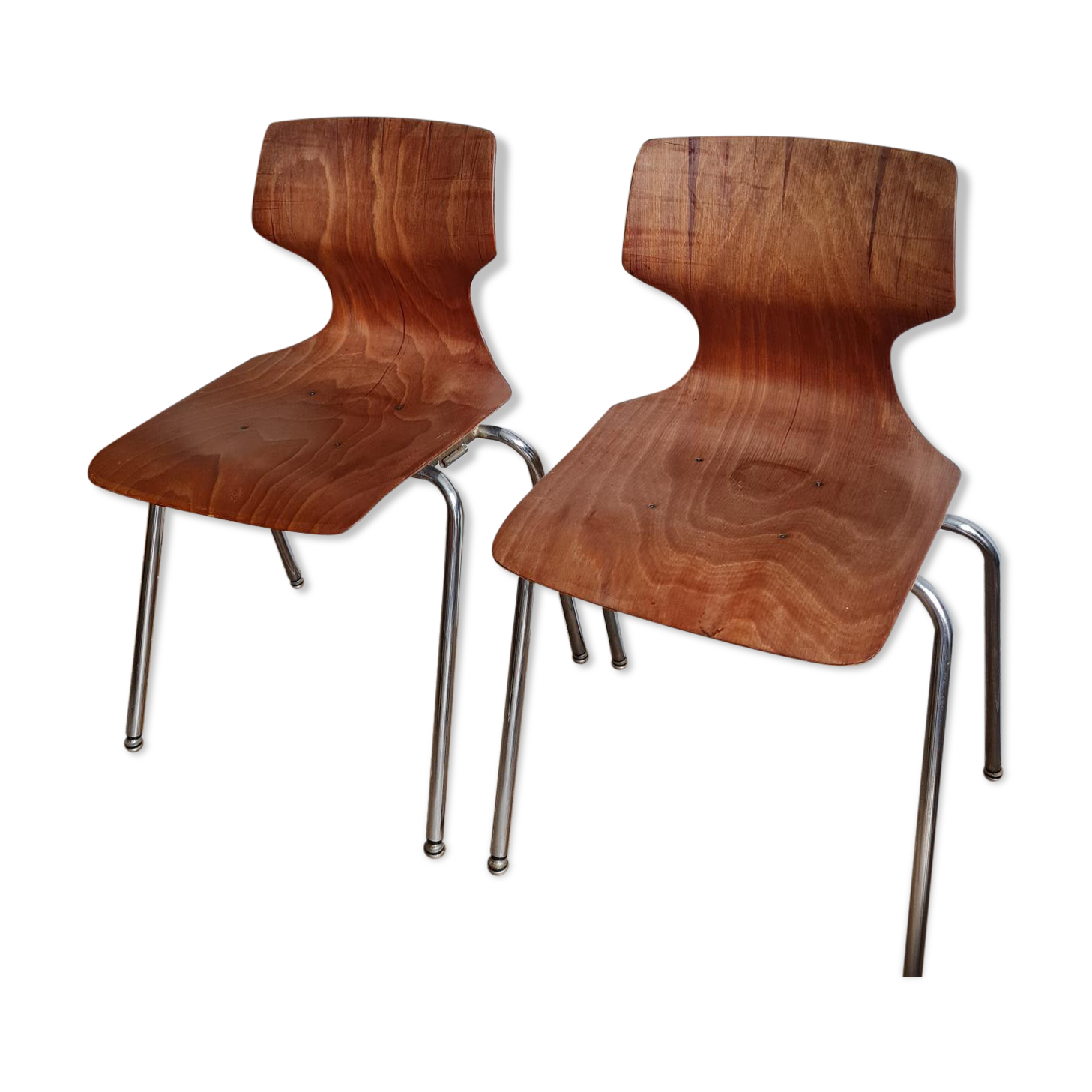 Set of 2 Pagholz Pagwood chairs 1960-1970