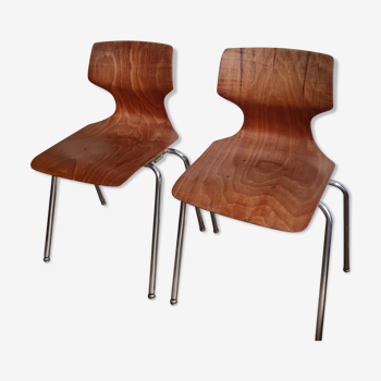 Set of 2 Pagholz Pagwood chairs 1960-1970