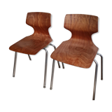 Set of 2 Pagholz Pagwood chairs 1960-1970