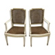 Duo of cane armchairs