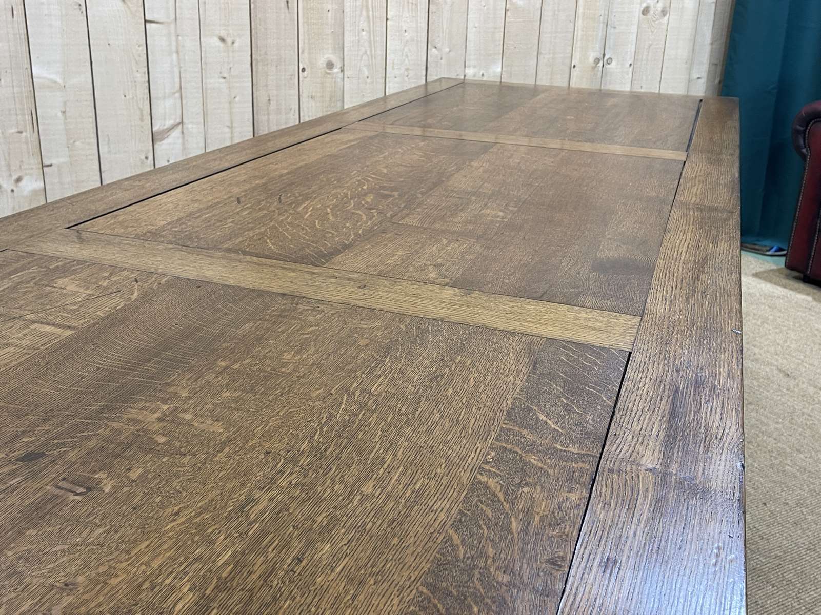 Oak monastery table with turned legs from the 1930s