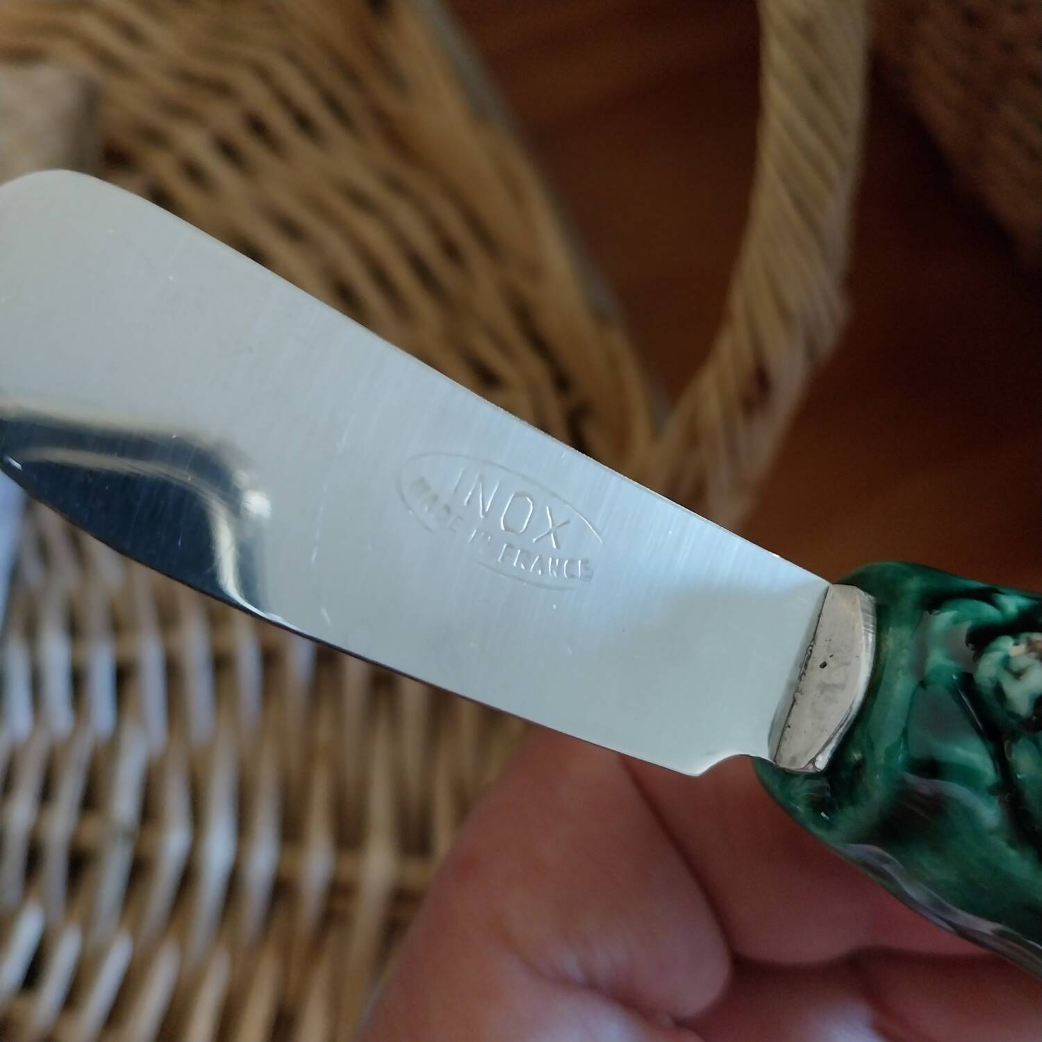 Vintage slip butter dish