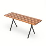 Metal and wood bench, 1950s