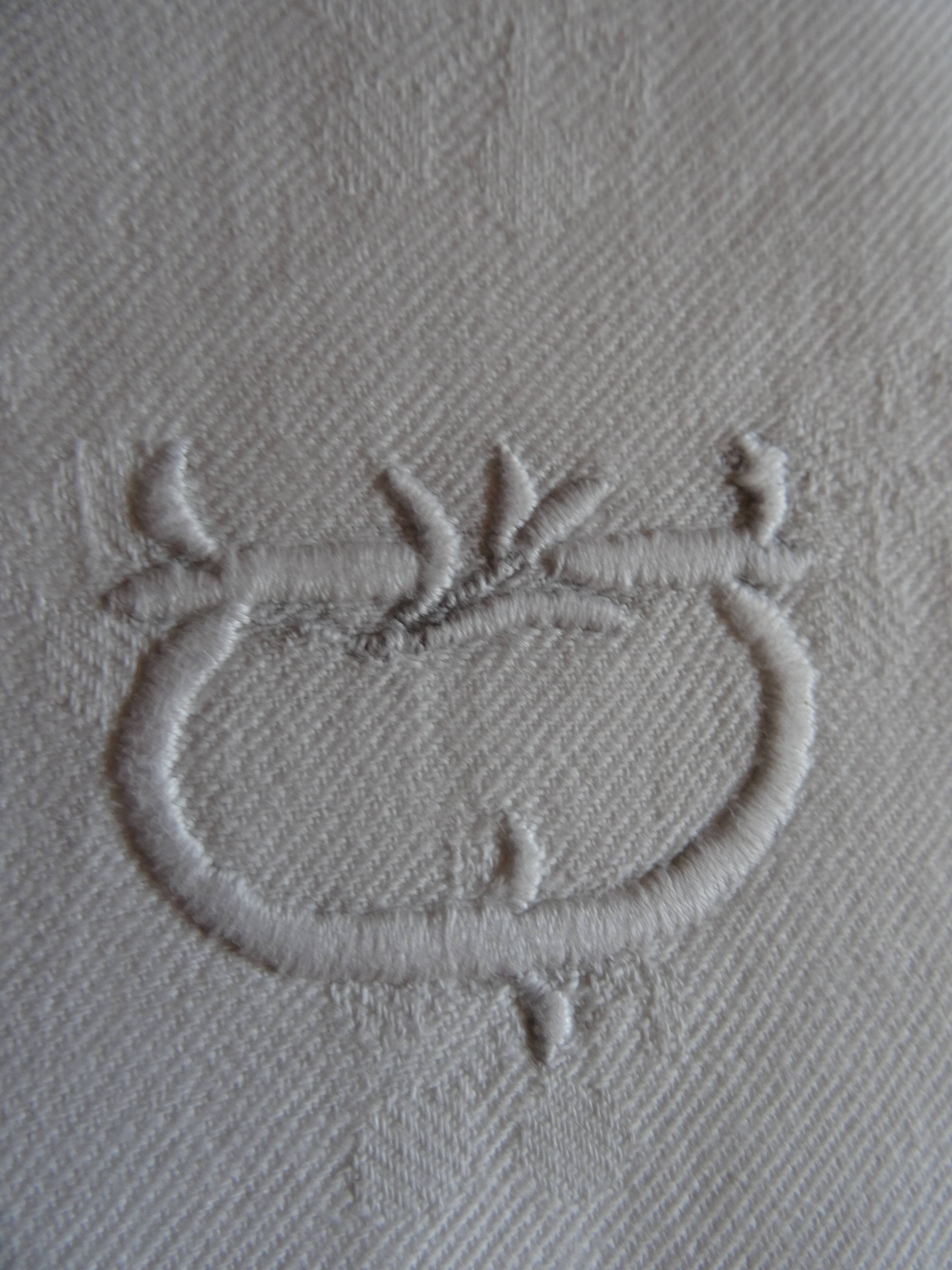 Lot de 10 serviettes de table monogrammées
