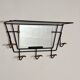 Black and gold brass wall-mounted coat rack / hat rack, 1950s
