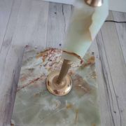 Lampadaire italien onyx et laiton