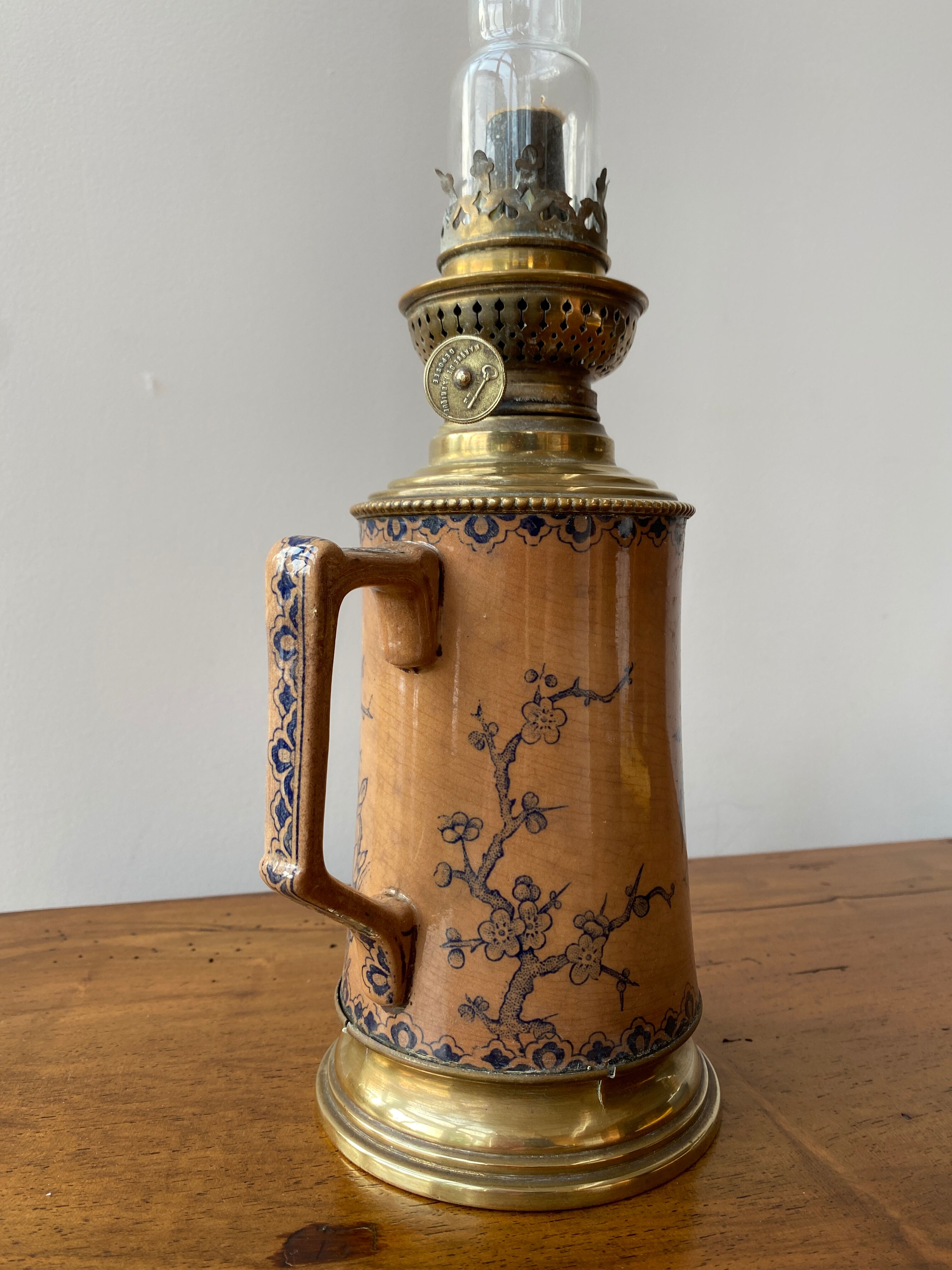 Ceramic and copper oil lamp