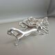 Set of 6 vintage silver metal knife rests - horse motif