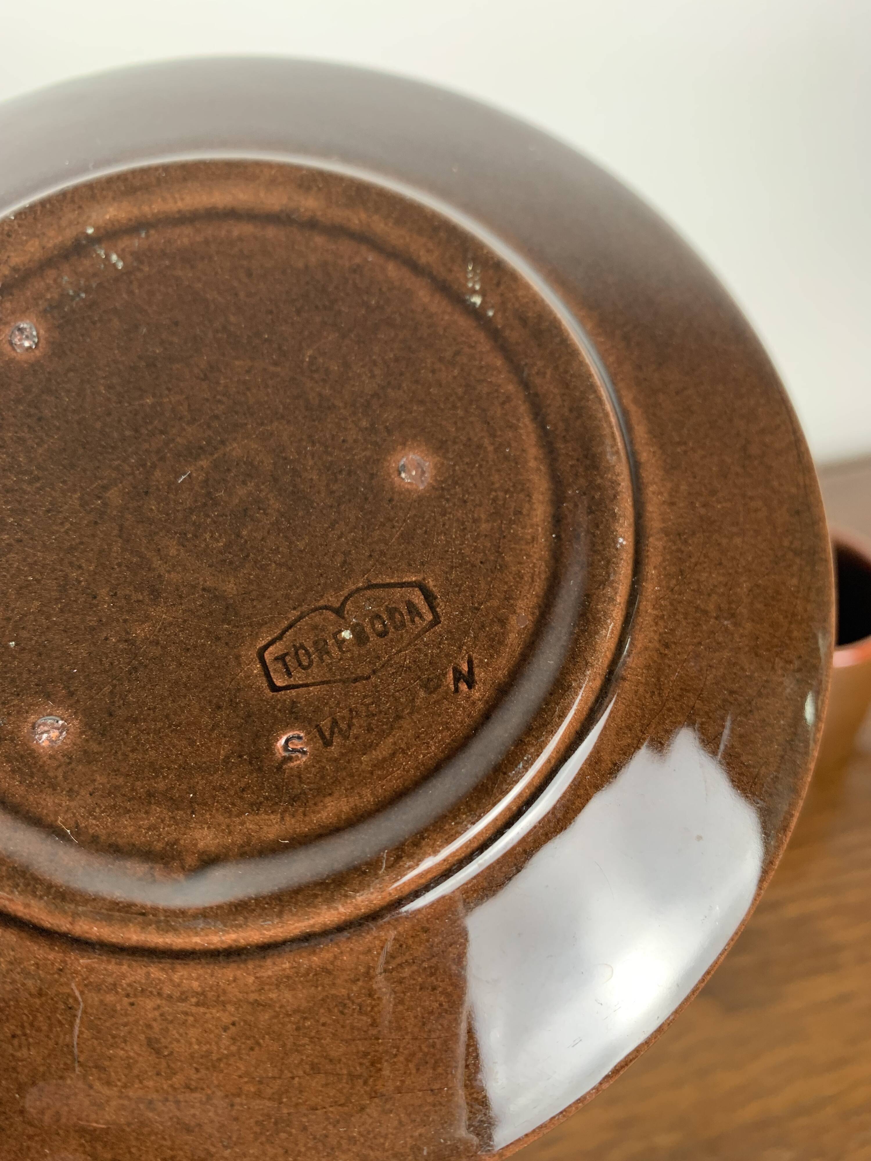 6 coffee cups with saucers, Toreboda Sweden, 1960