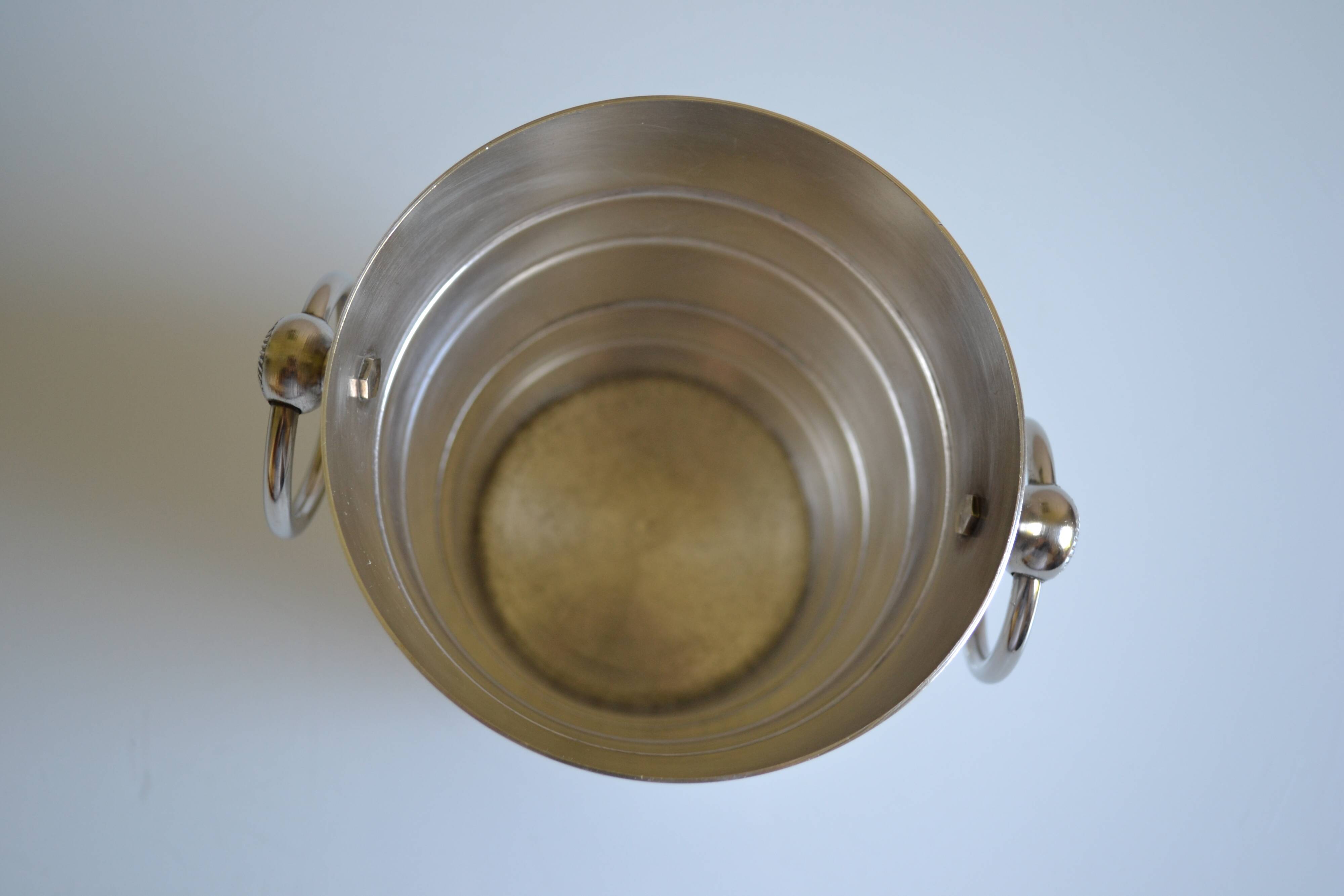 Vintage silver metal ice bucket