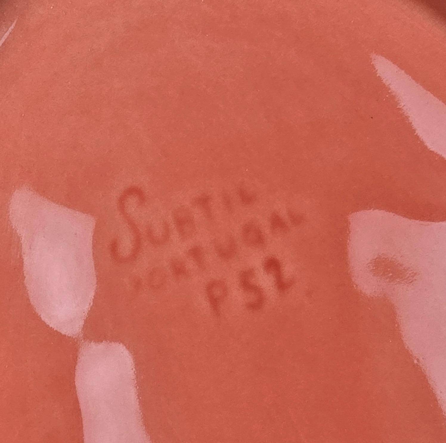 Large vintage fish platter Surtis Portugal in coral earthenware.