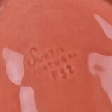 Large vintage fish platter Surtis Portugal in coral earthenware.