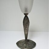 Lamp art deco bronze patina gray silver