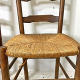 Ensemble de 4 chaises paillées