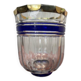 Bohemian crystal and brass vase