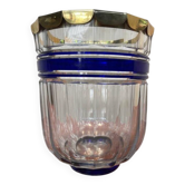 Vase en cristal de bohème et laiton