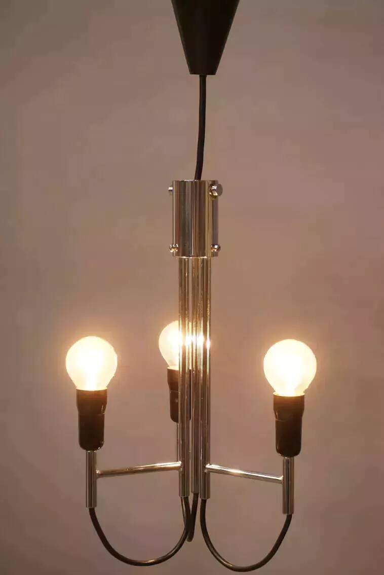 Chrome pendant light, Italian design, 60s
