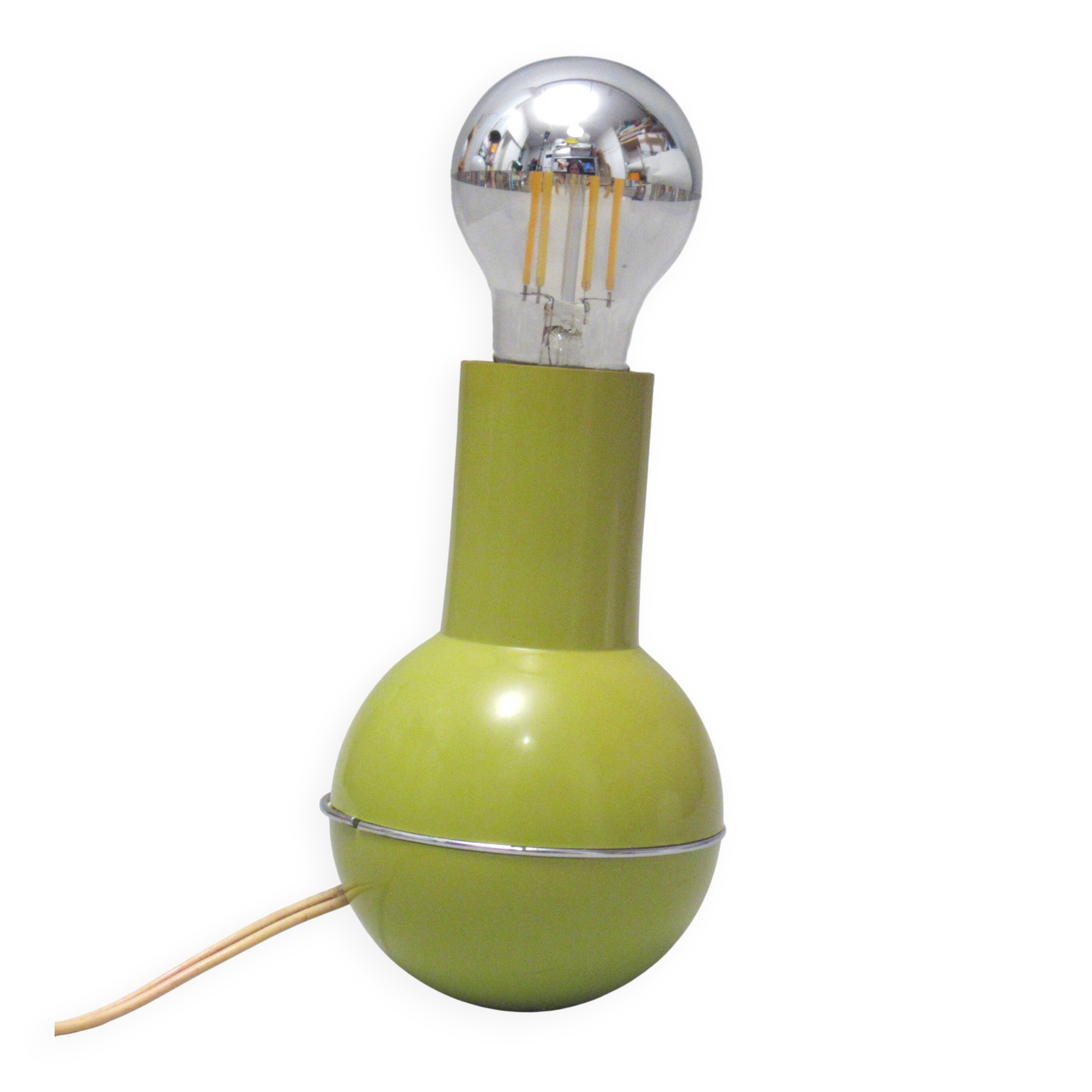 Italian culbuto lamp in khaki by Lamperti from the 1970s.
