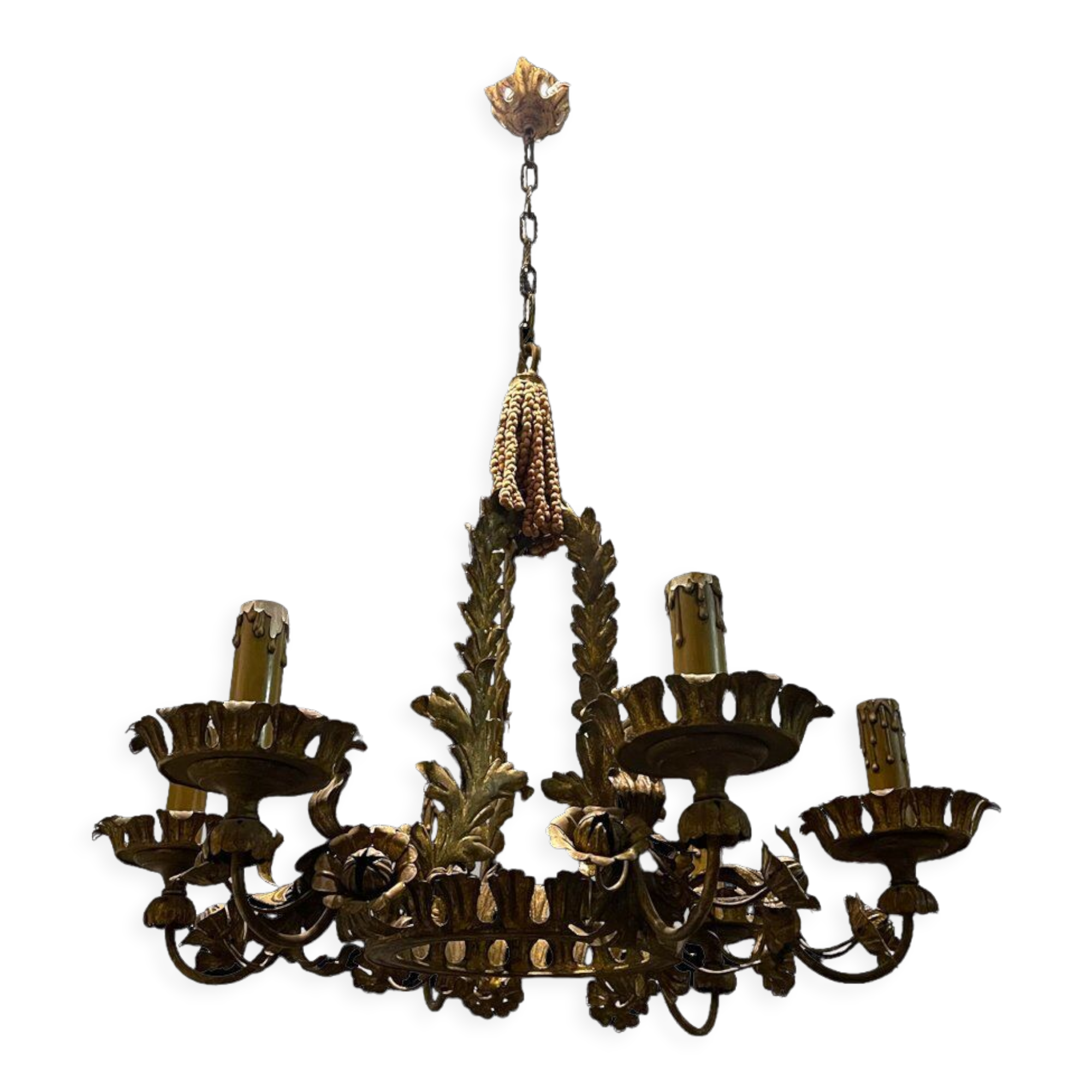 Italian tole chandelier, 1940s