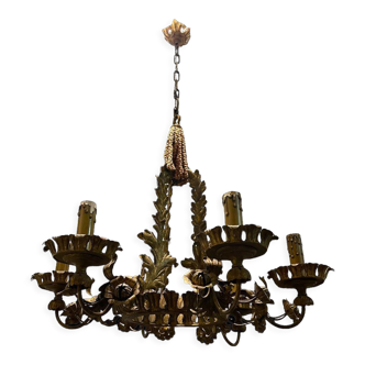 Italian tole chandelier, 1940s