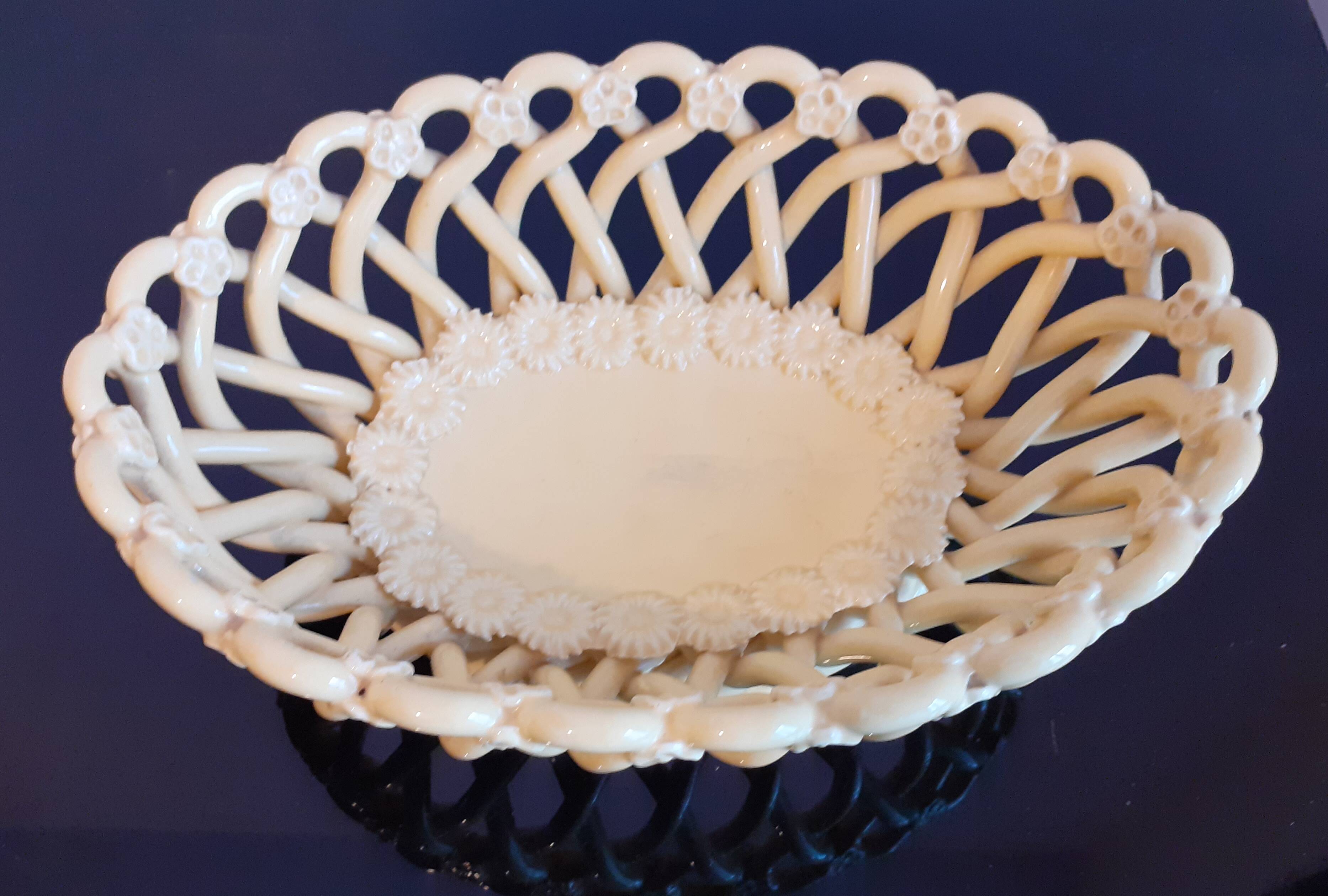 Pichon uzes bernard & véronique handmade / yellow ceramic woven basket