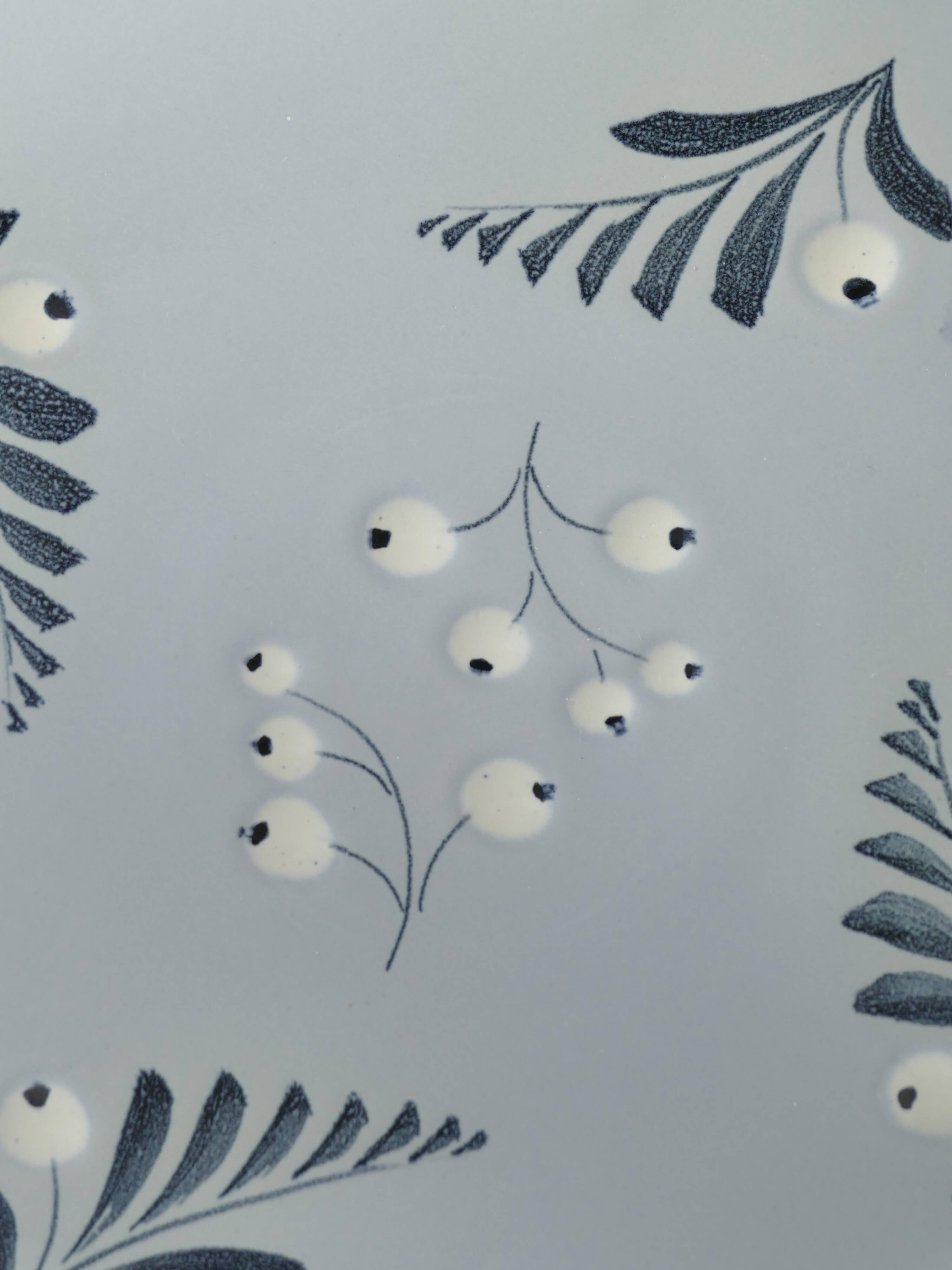 Mid-Century Modern French Blue Plate by Eva Jancke-Björk for Bo Fajans, Sweden