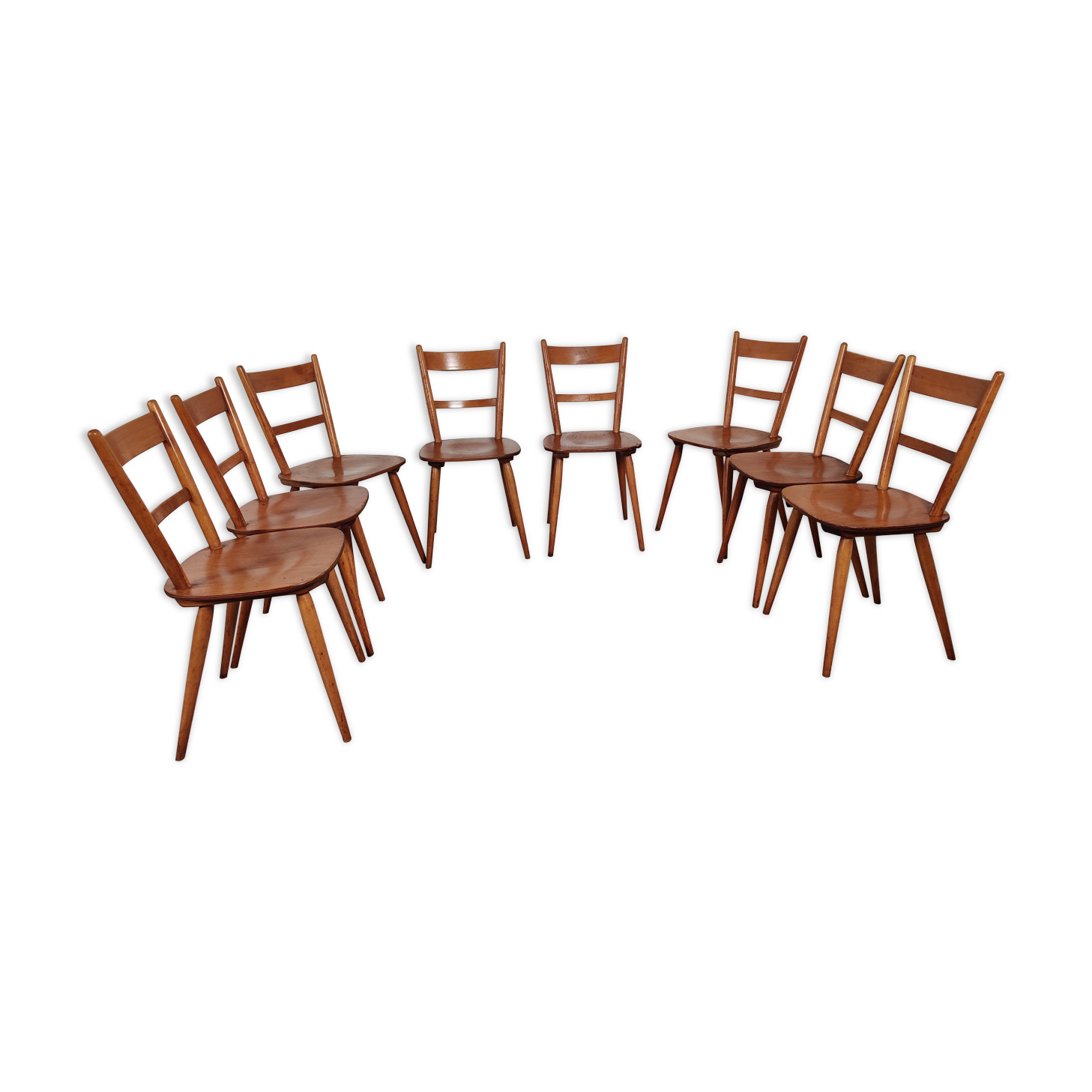 8 vintage bistro chairs 60s