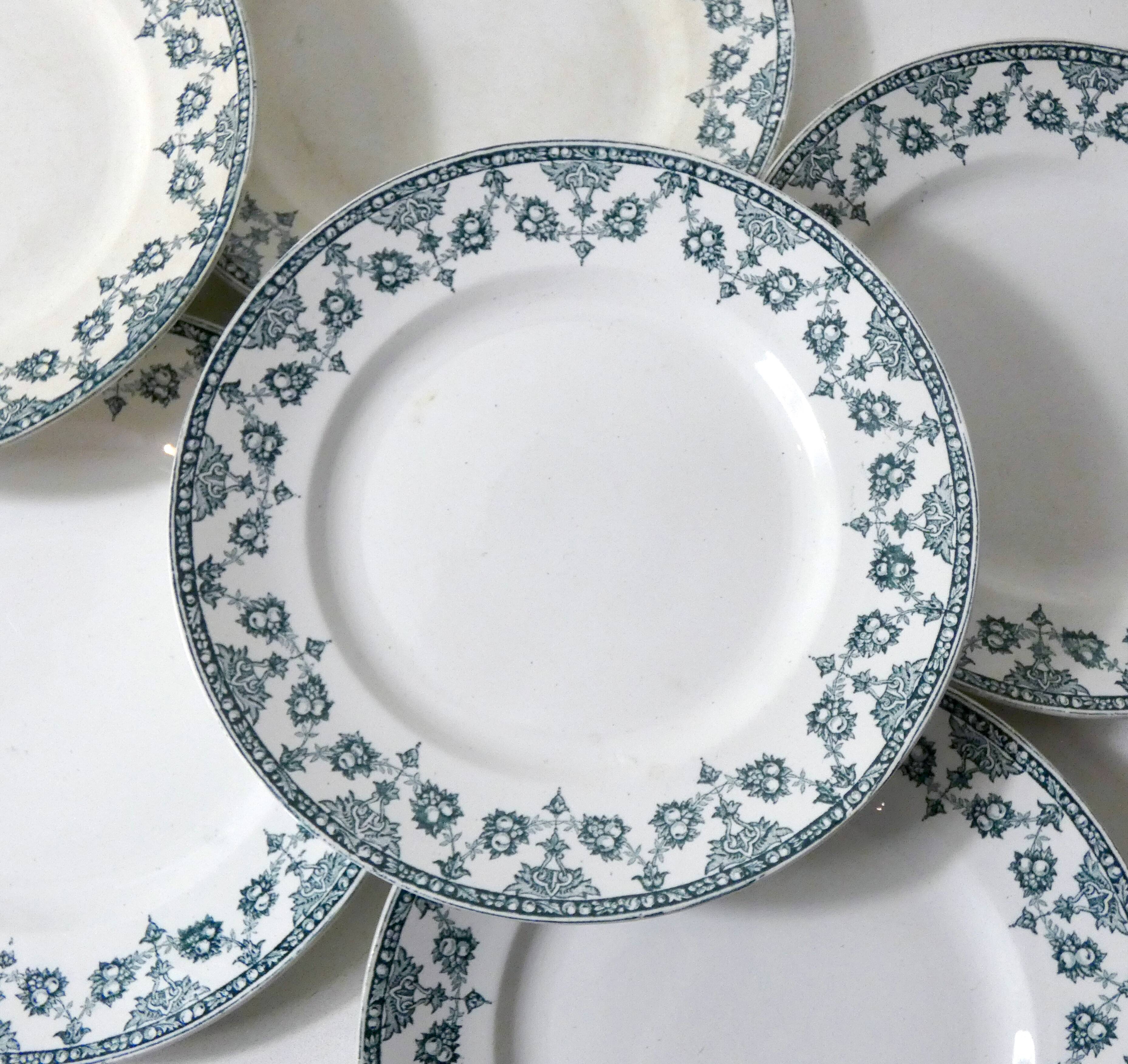 Terre de fer 8 Art Deco flat plates NORMAND model