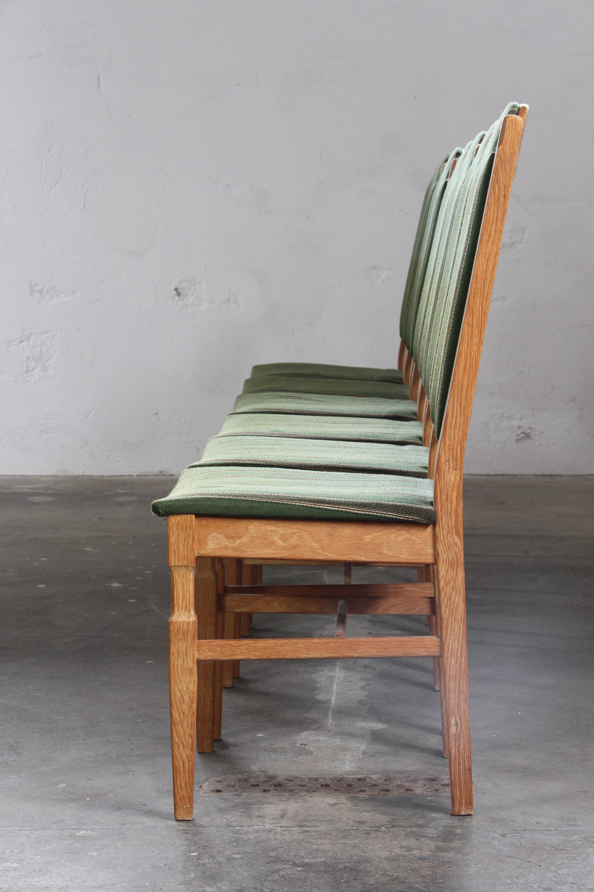 Vintage Danish Oak Dining Chairs, Henning Kjærnulf Style, 1960s, Set of 6