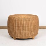 Vintage rattan and wicker coffee table