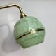 Vintage tulip wall lamp in mint green and gold Clichy glass