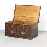 Folk art painted wedding chest