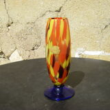 Vase en verre multicolore ancien
