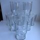 Set of 8 glass water glasses engraved 50s