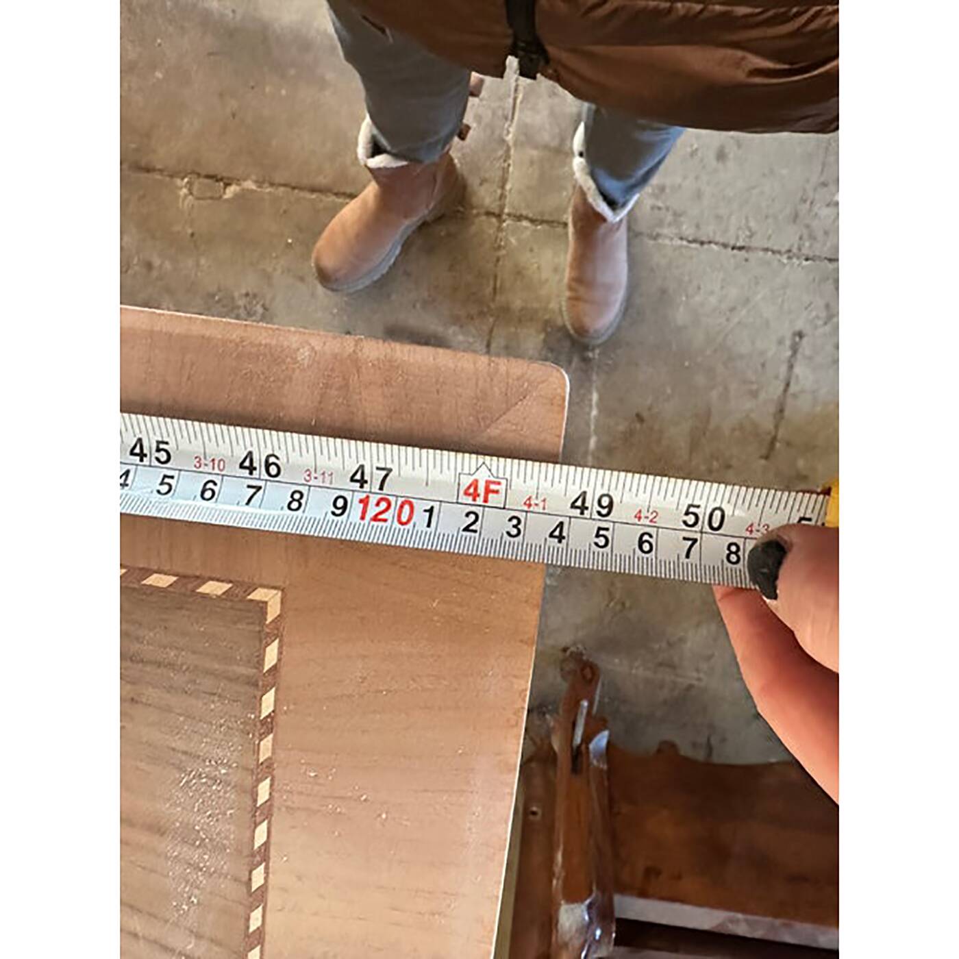 Italian Natural Consolle in Walnut Feather Wood and Maple and Walnut Inlays