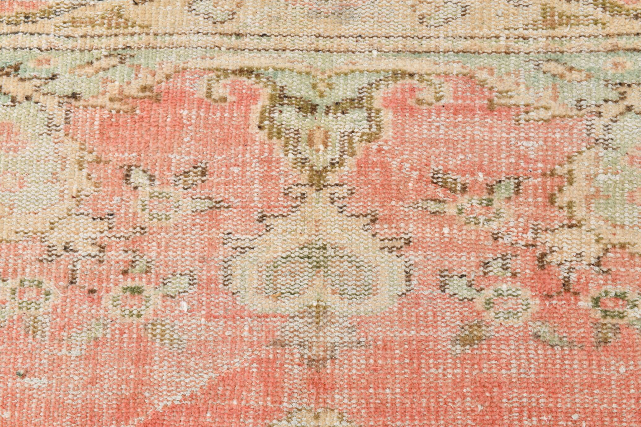 5x8 Turkish Pale Red & Cream Vintage Rug, 147x243Cm