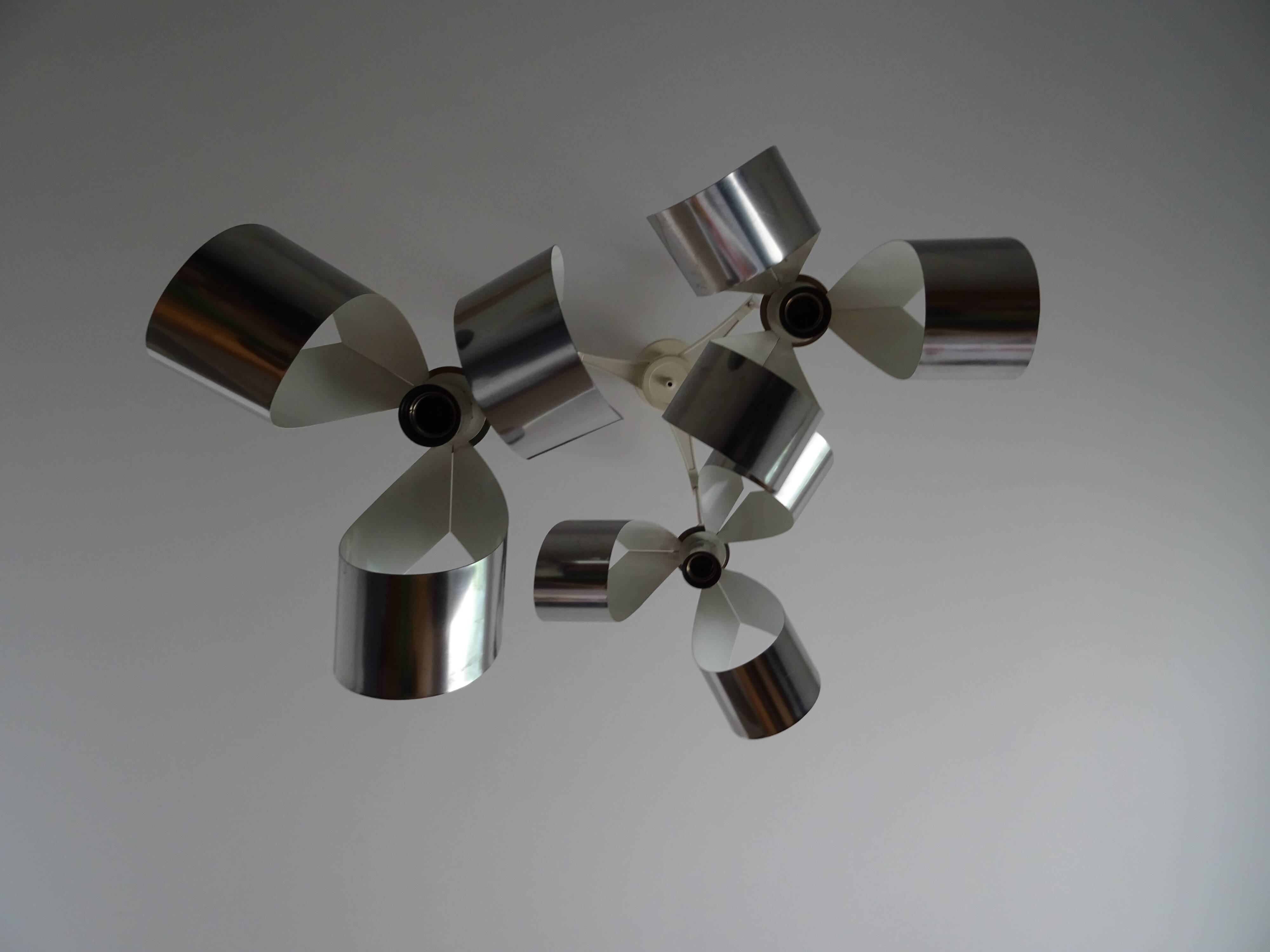 Stainless steel flower cascade suspension, 1970