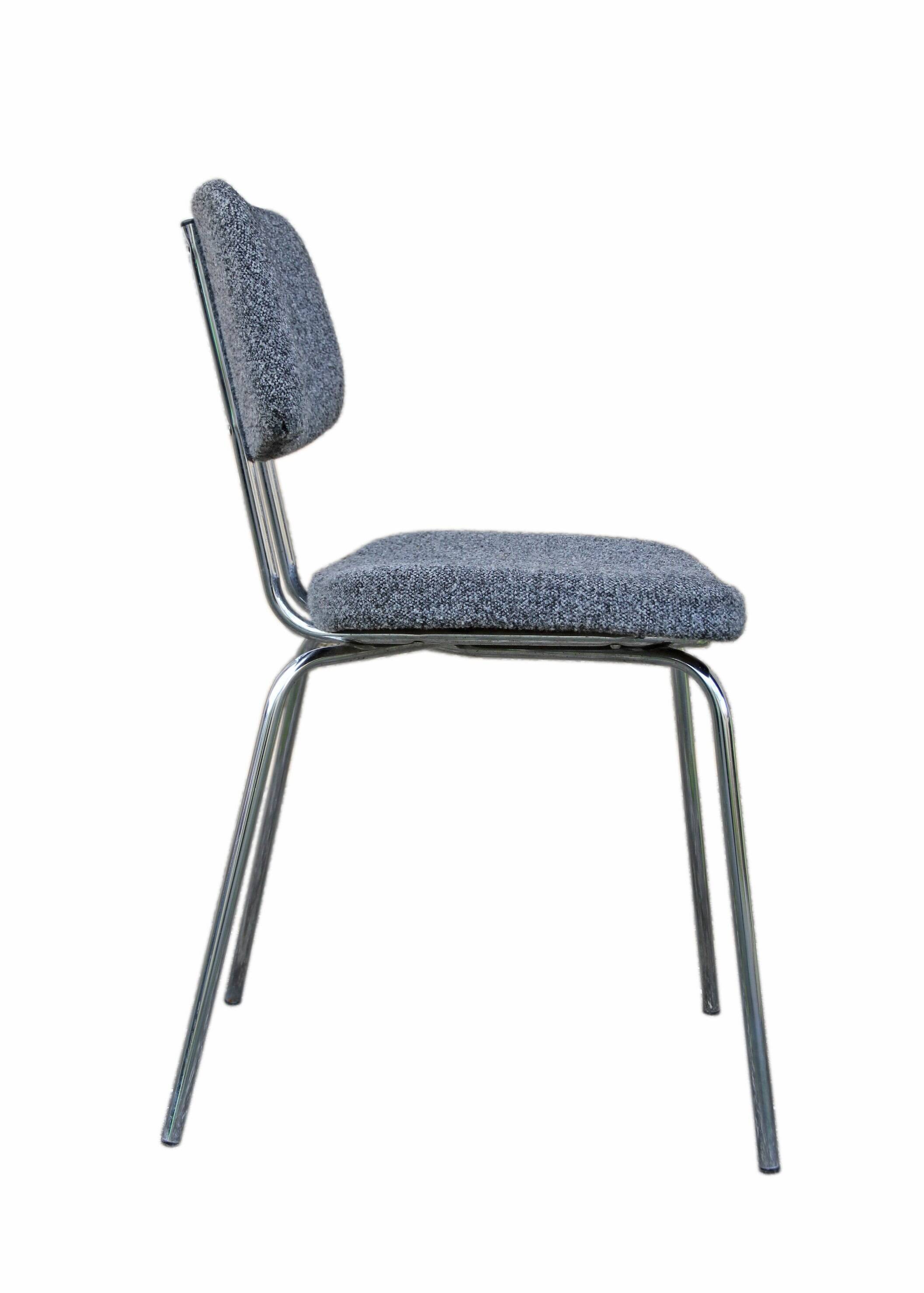 Vintage gray stainless steel tube office chair